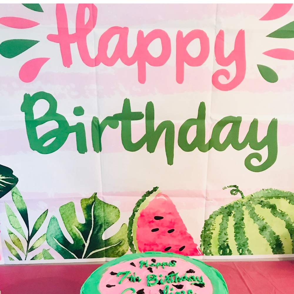 Watermelon Birthday Cake table backdrop
